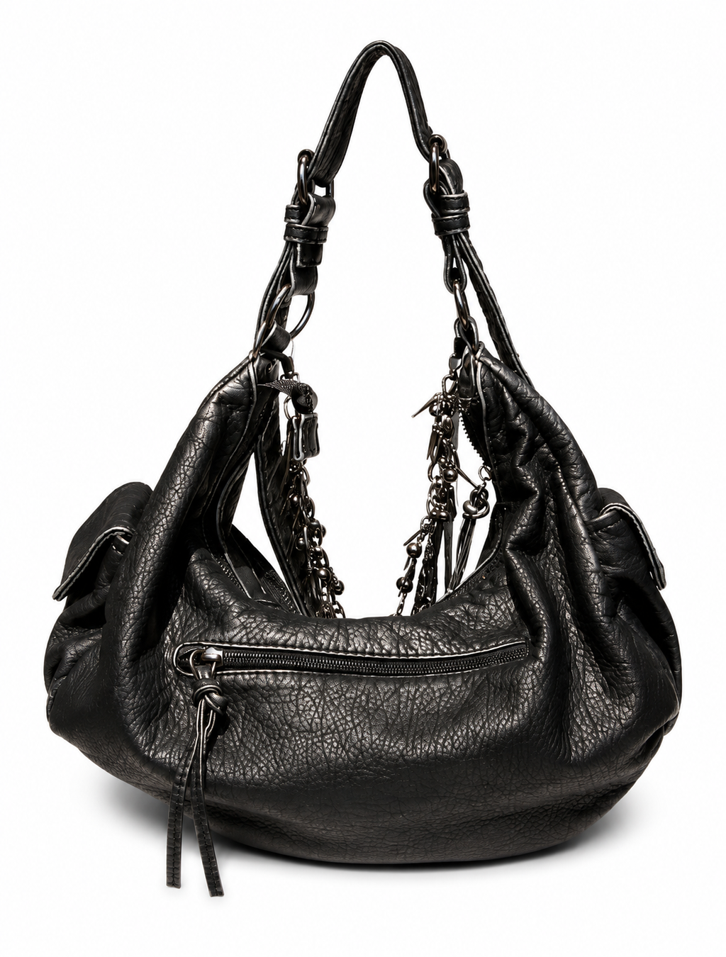 Quilted Biker Bag with Chains