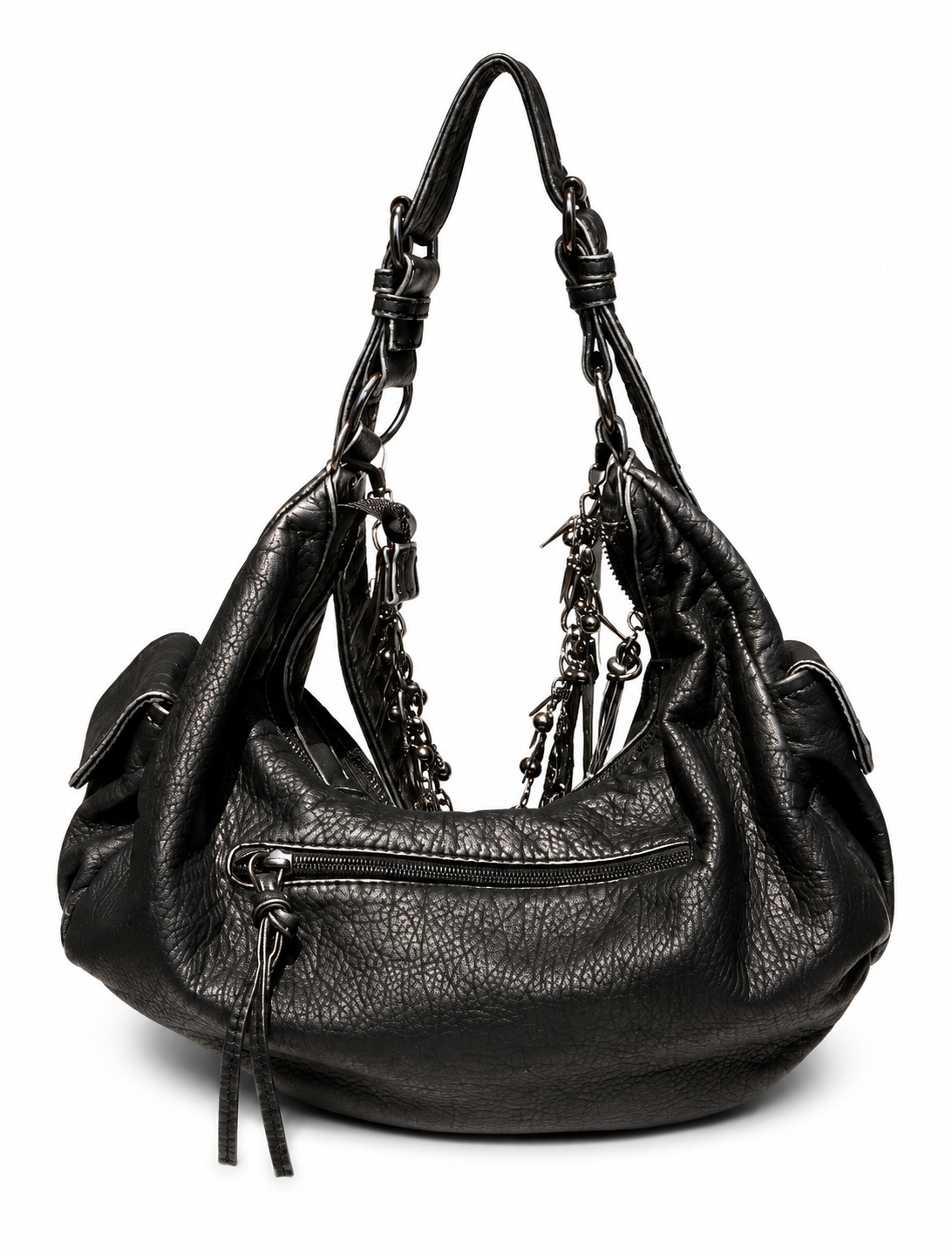 Quilted Biker Bag with Chains