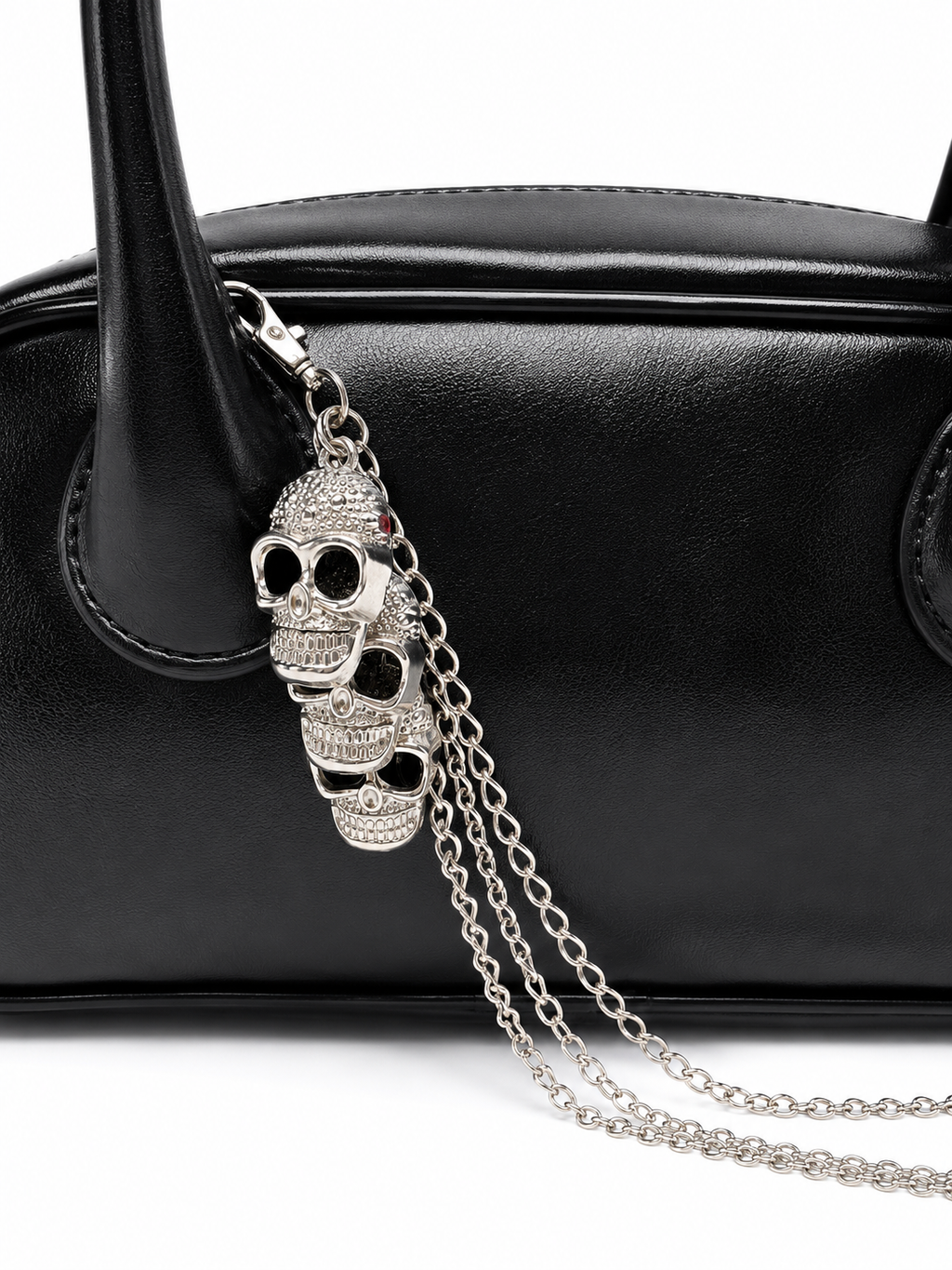 Mini Grain Leather Handbag with Skull Charms — Photo 2 | FRAK/TURE Archive