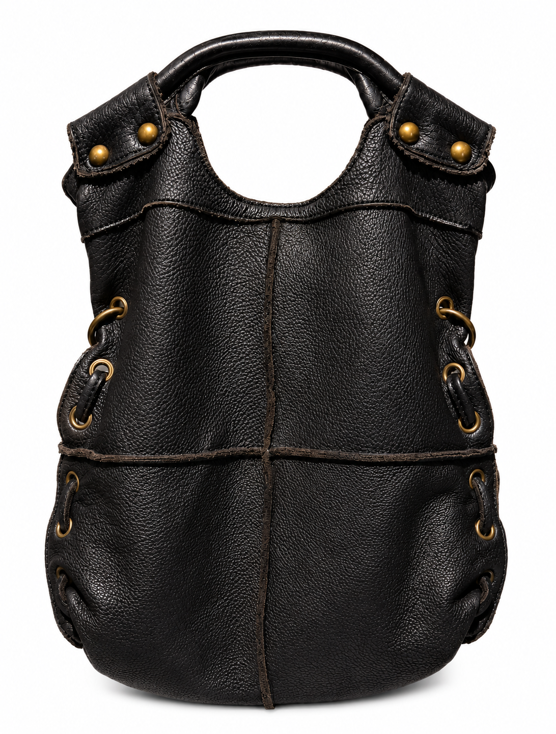 100% Full Grain Bark Leather Avant Garde Slouch Leather Bag - Anglo Leathercraft