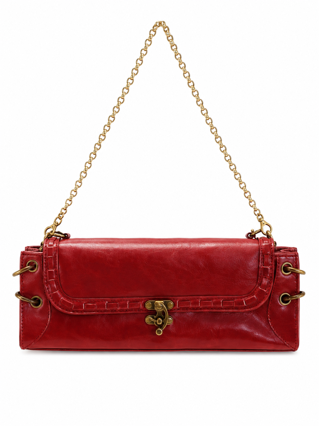 Vintage Style Burgundy Chain Bag
