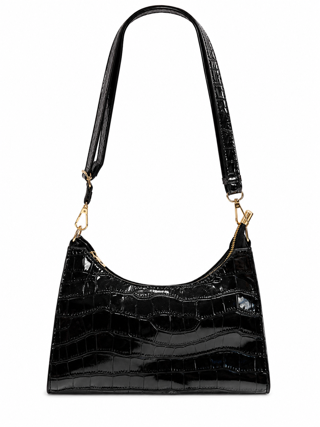 Vintage Black Patent Chain Bag