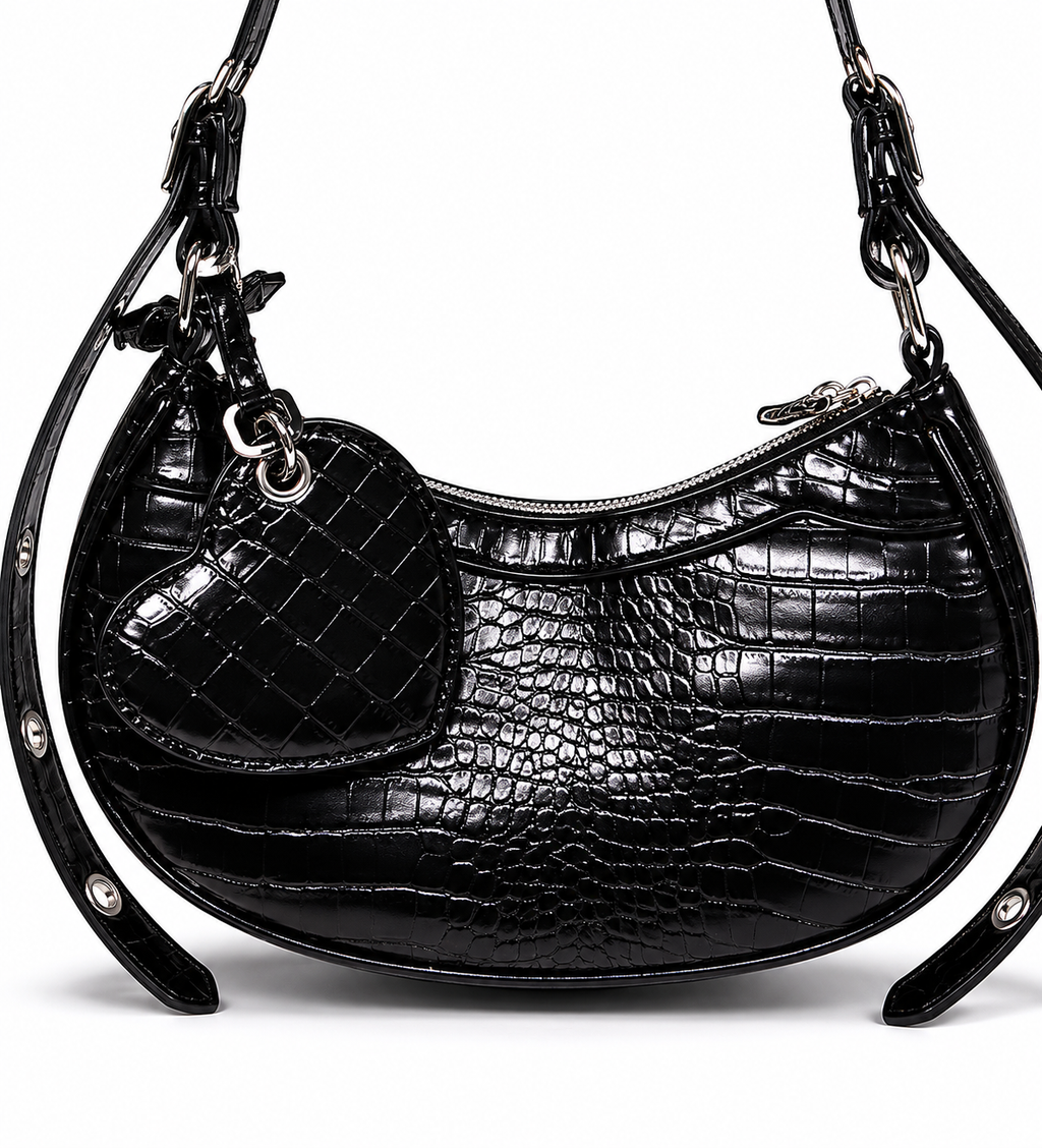 Heavy Chain Crushed Silver Satchel