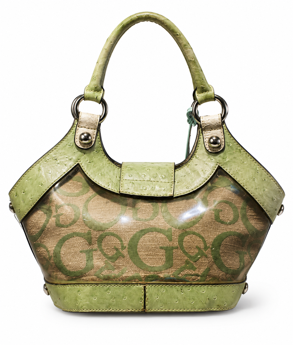 ARCHIVE Verdant Green Ostrich Mini Satchel in Moss Y2K