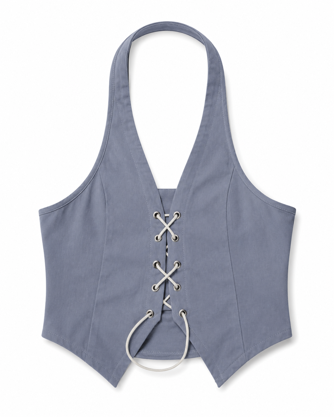 Powder Blue Lace Up Halter Corset