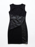 Black Leather/Fabric Paneled Dress - FRAK/TURE Archive