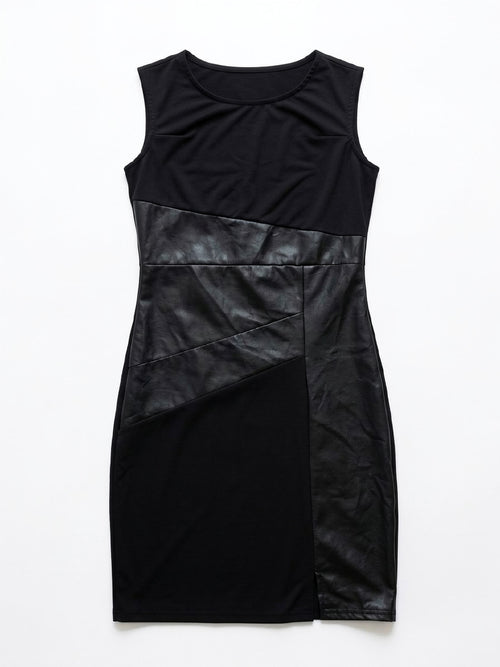 Black Leather/Fabric Paneled Dress - FRAK/TURE Archive