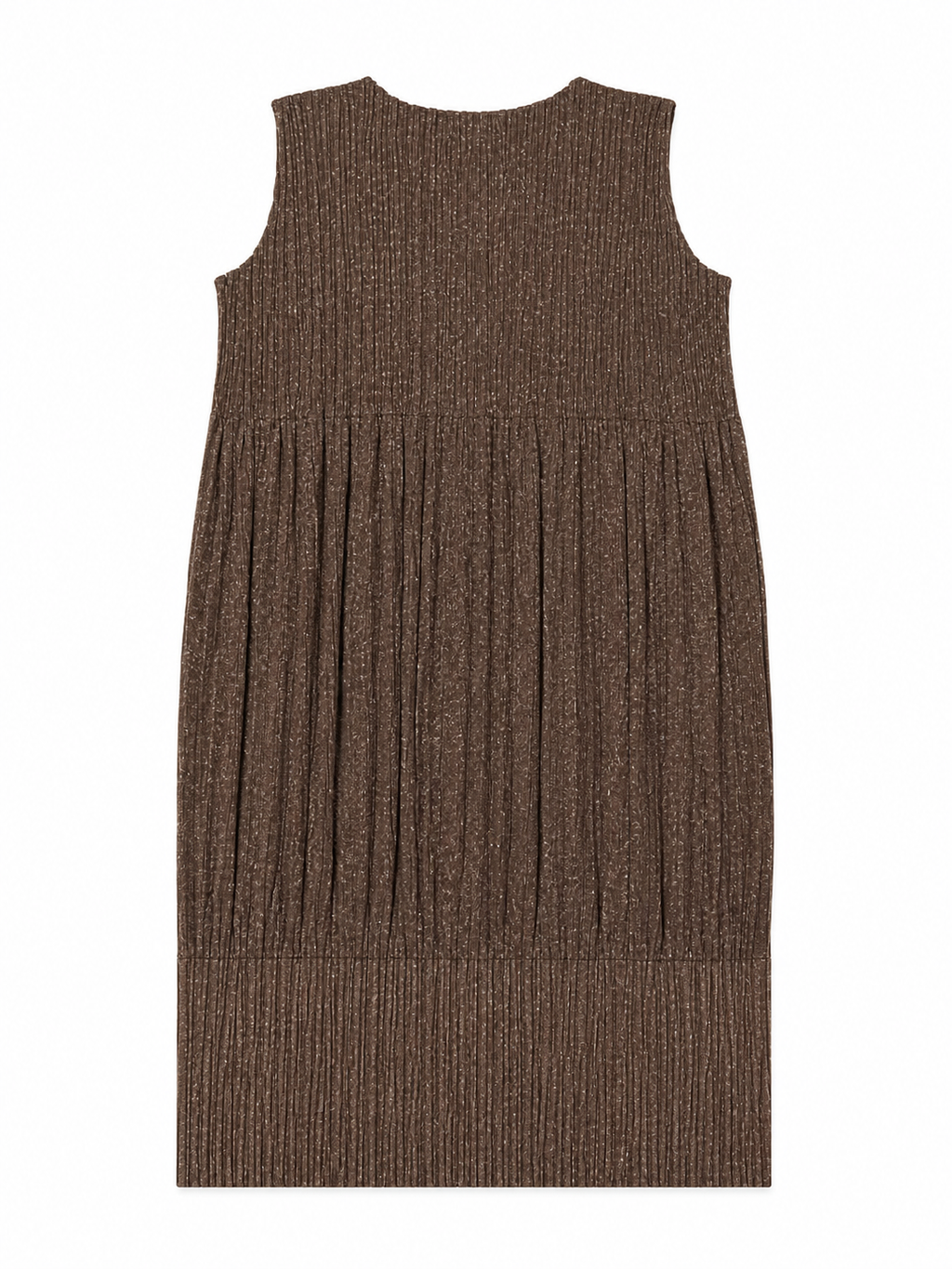 Charcoal Sleeveless Pleated Midi Dress
