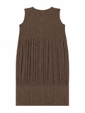 Charcoal Sleeveless Pleated Midi Dress