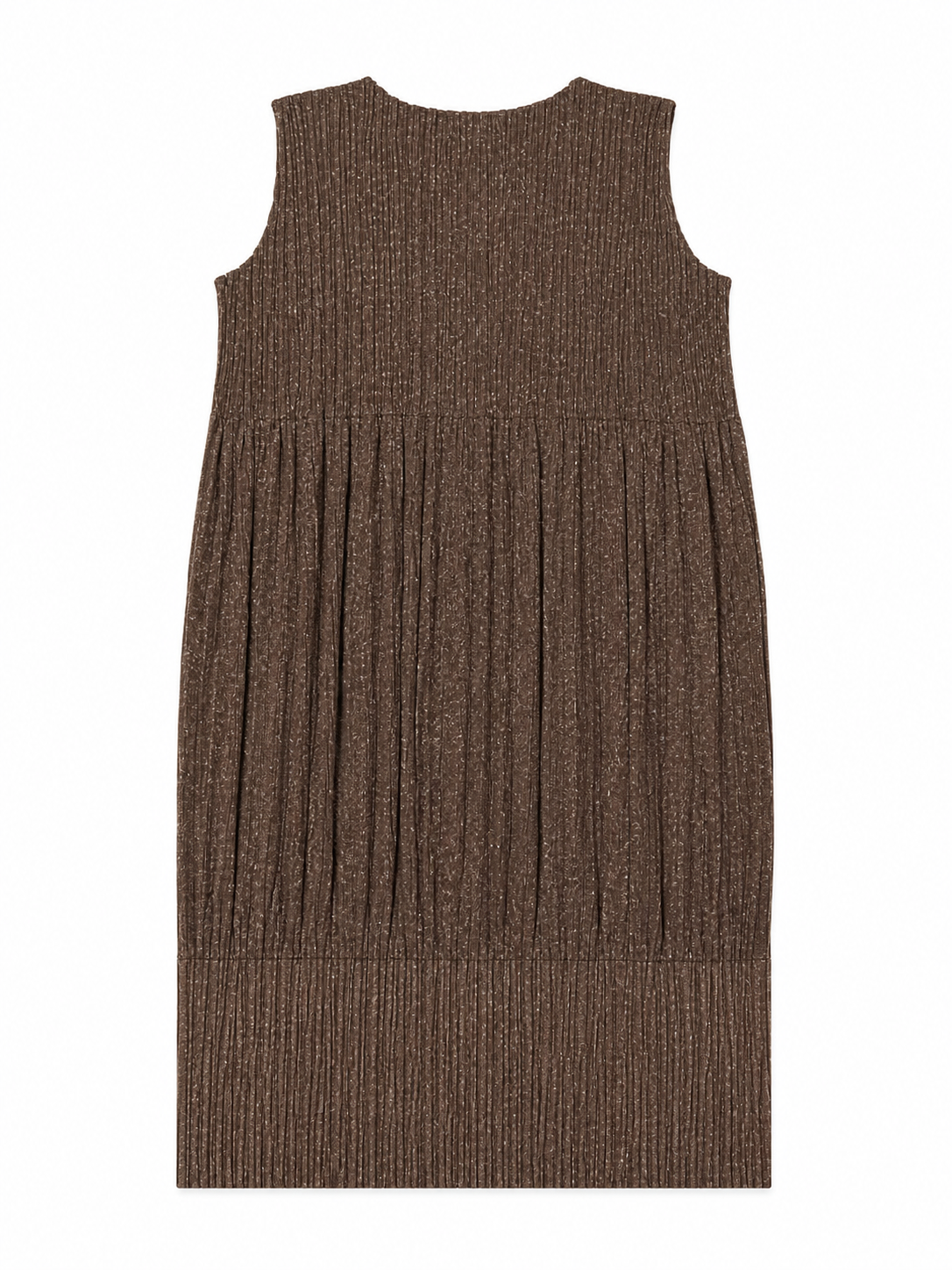 Charcoal Sleeveless Pleated Midi Dress