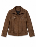 Brown Textured Ruffle Jacket