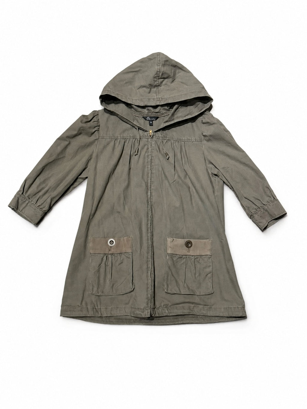 Washed Cargo Hooded Coat
