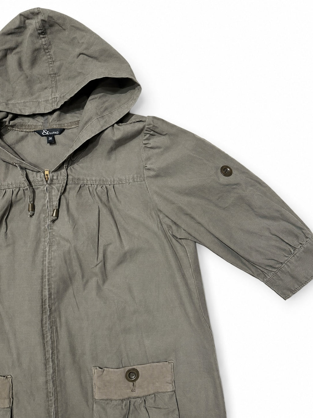 Washed Cargo Hooded Coat