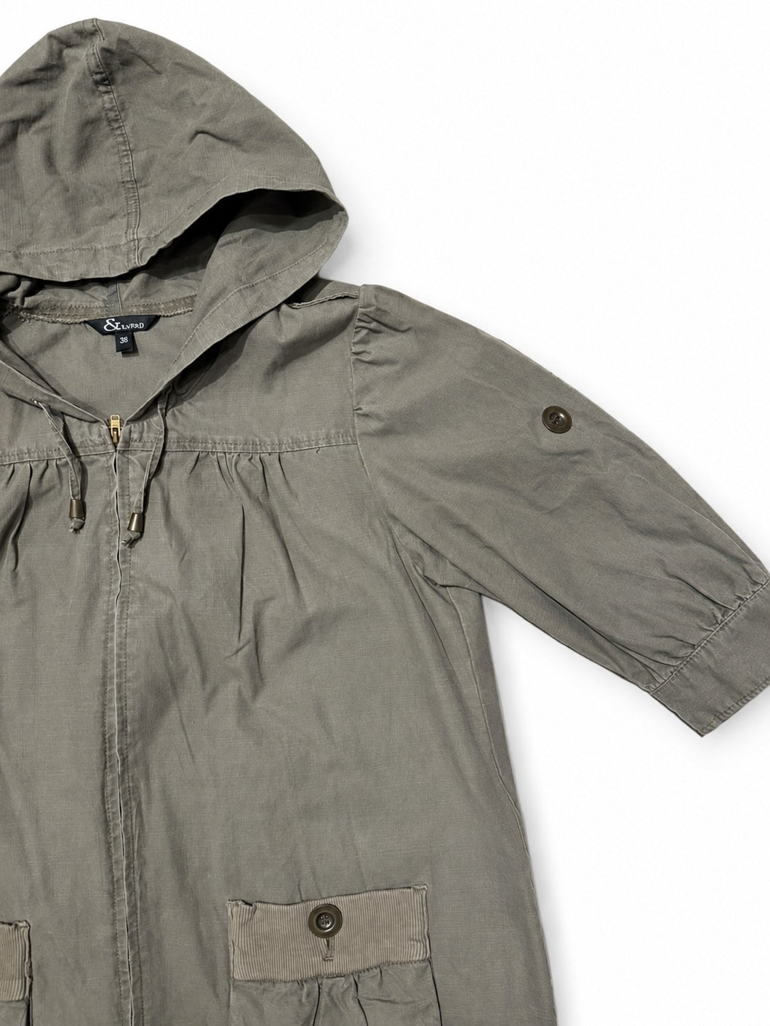Washed Cargo Hooded Coat