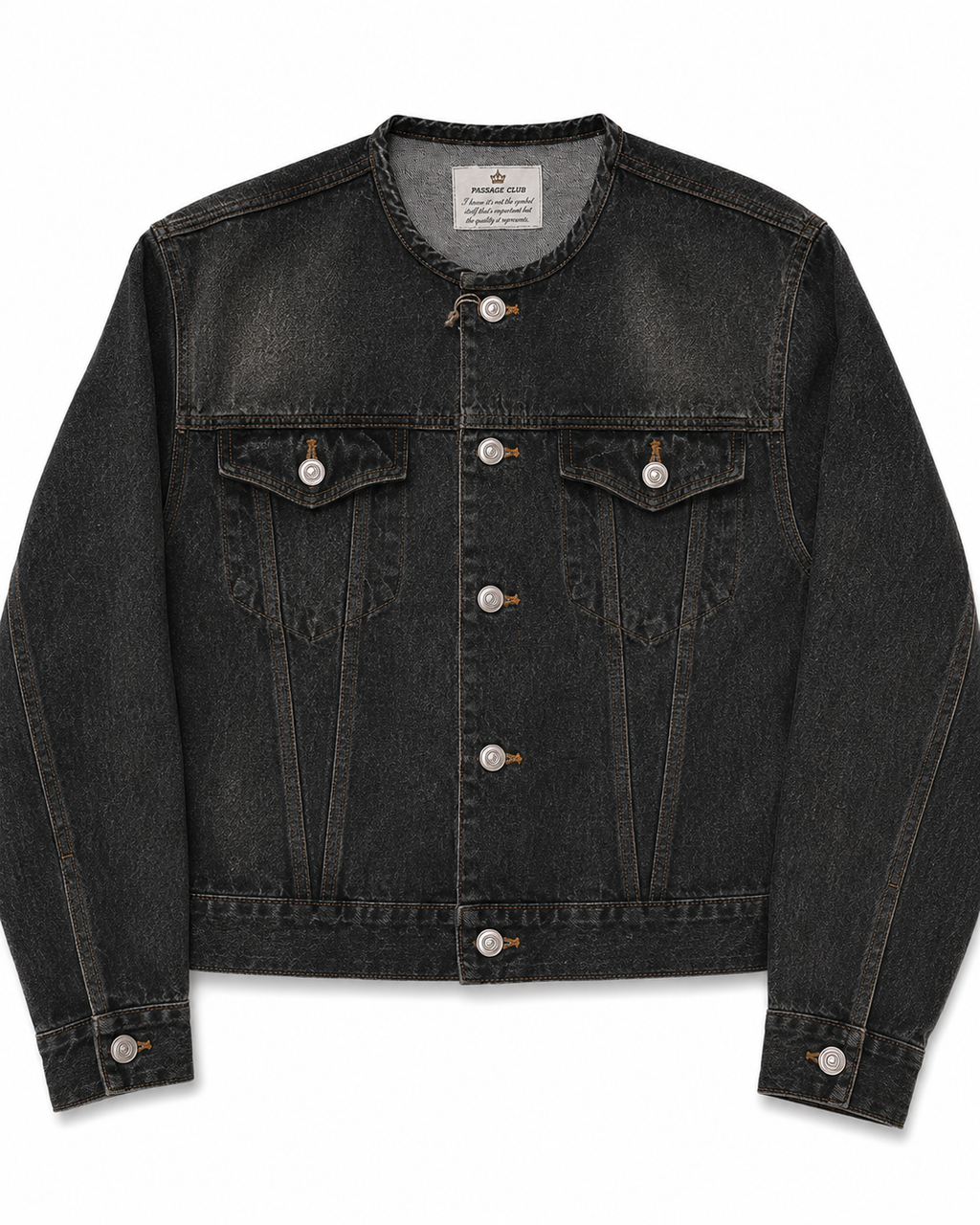 Passage Club Collarless Denim Jacket