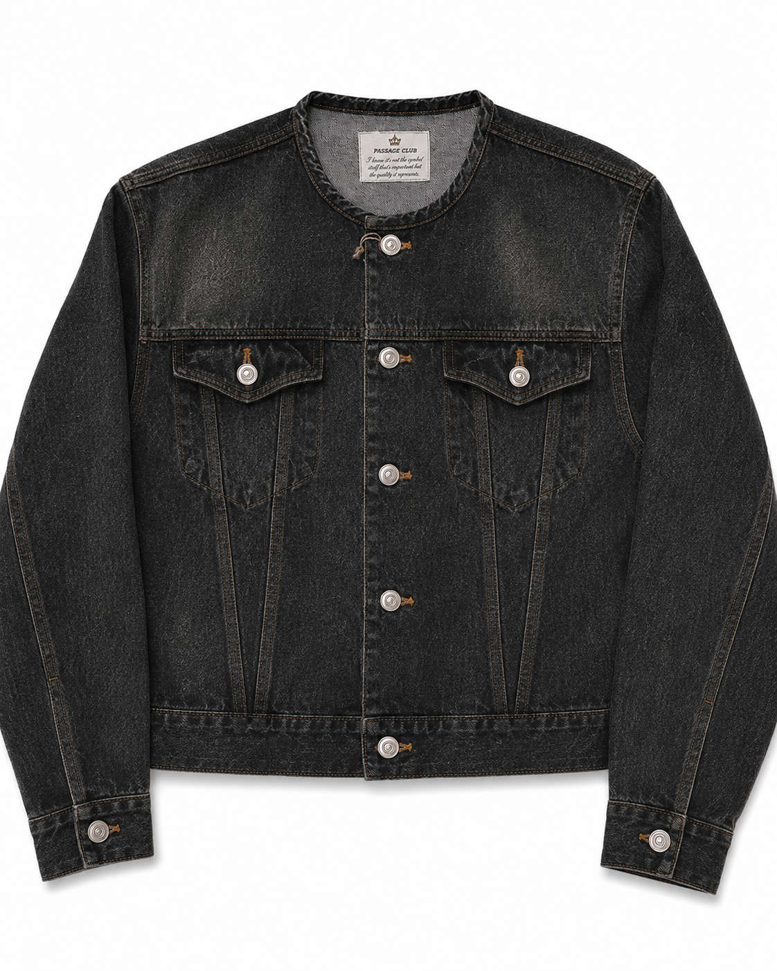 Passage Club Collarless Denim Jacket