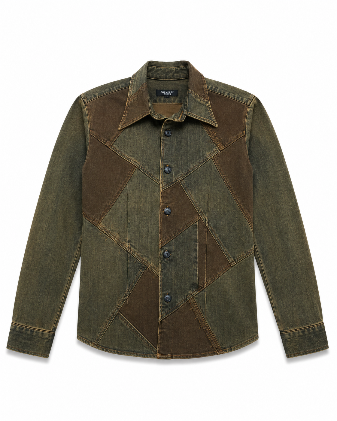 Tornado Mart Patchwork Denim Shirt