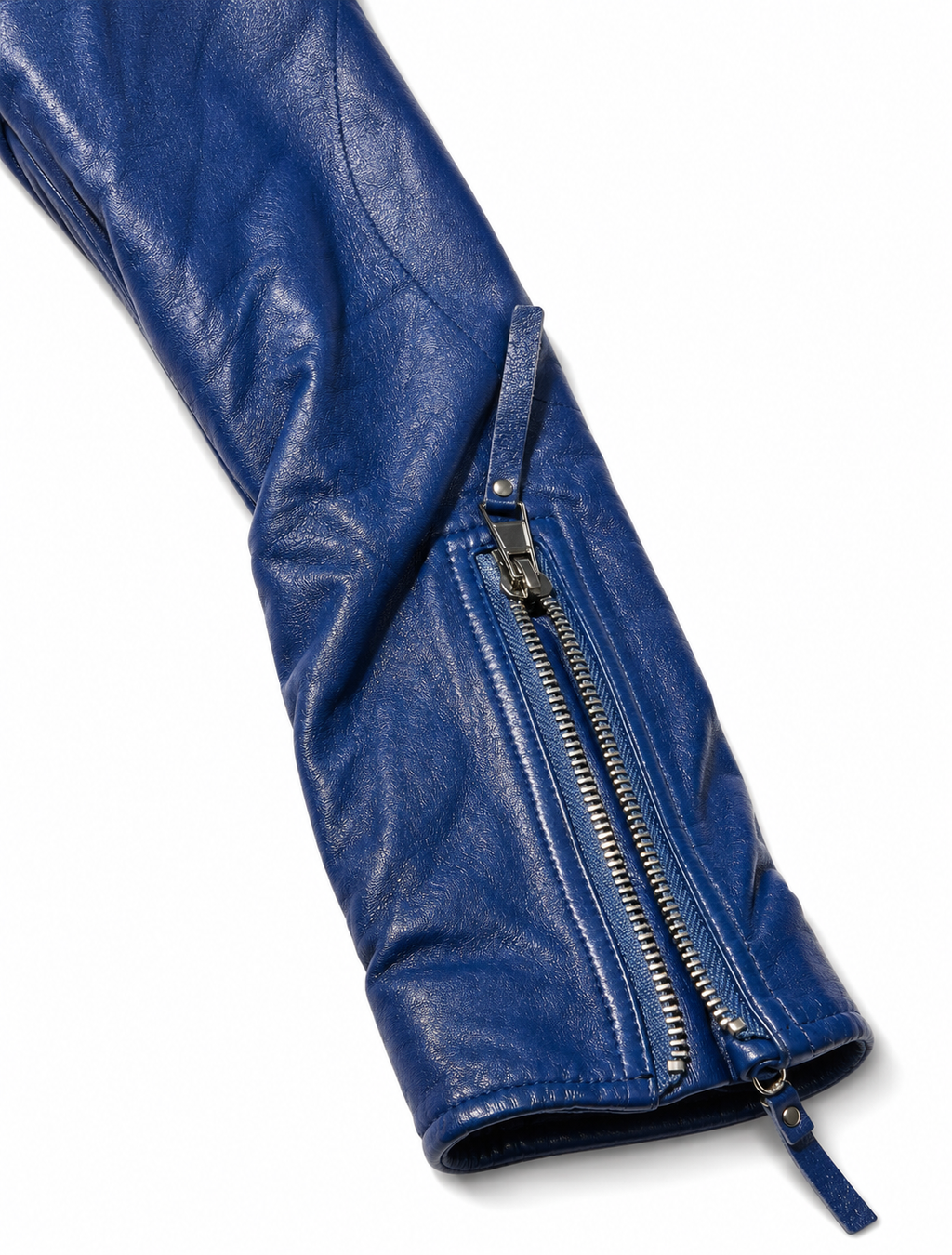 VIntage Cobalt Nappa/Lambskin Asymmetrical Biker Jacket