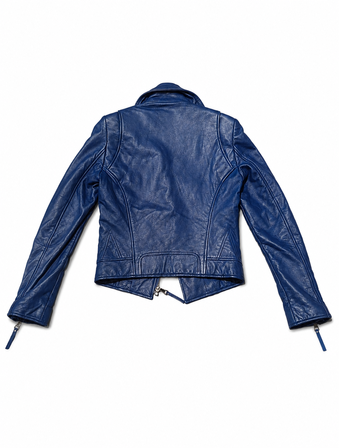 VIntage Cobalt Nappa/Lambskin Asymmetrical Biker Jacket
