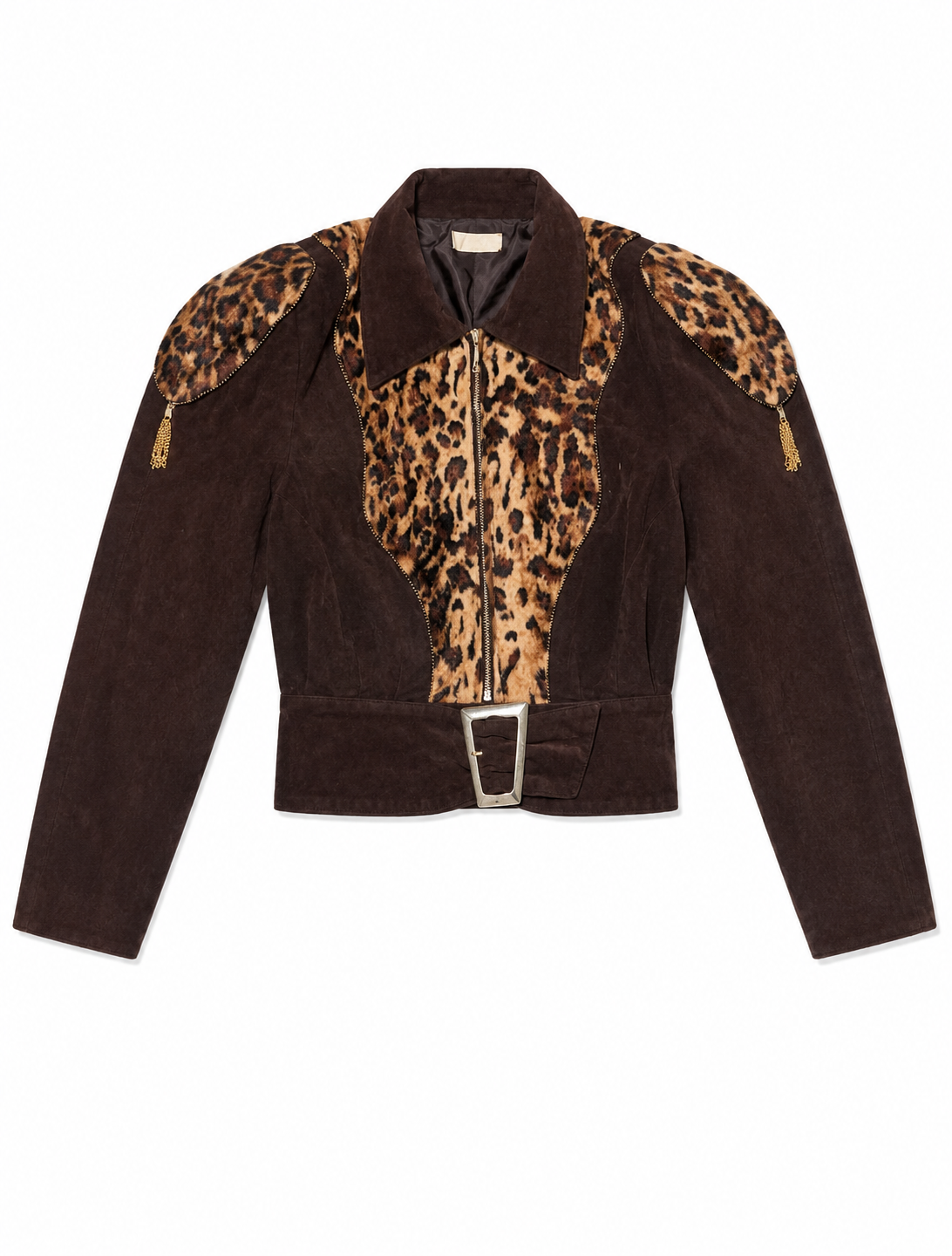 Rayi 90's Japanese Gyaru Suede Paded Biker Jacket