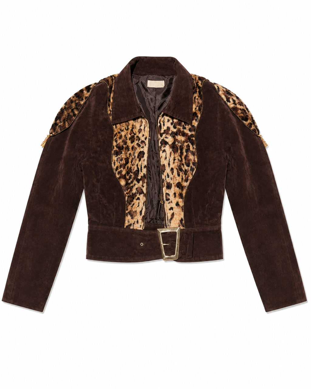 Rayi 90's Japanese Gyaru Suede Paded Biker Jacket