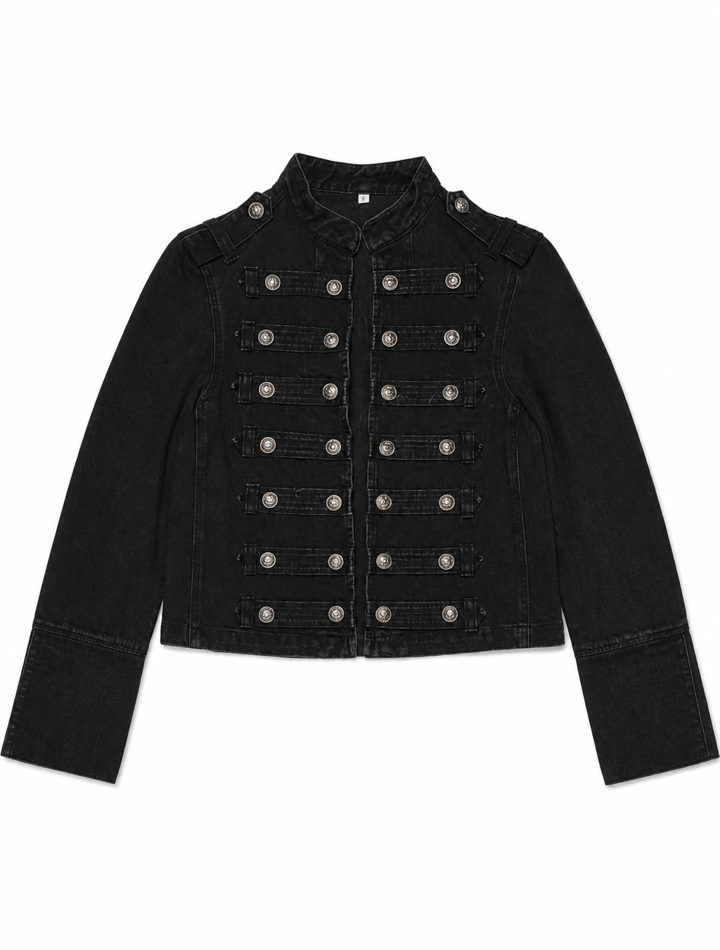 Washed Black Denim Napoleonic Hussar Jacket