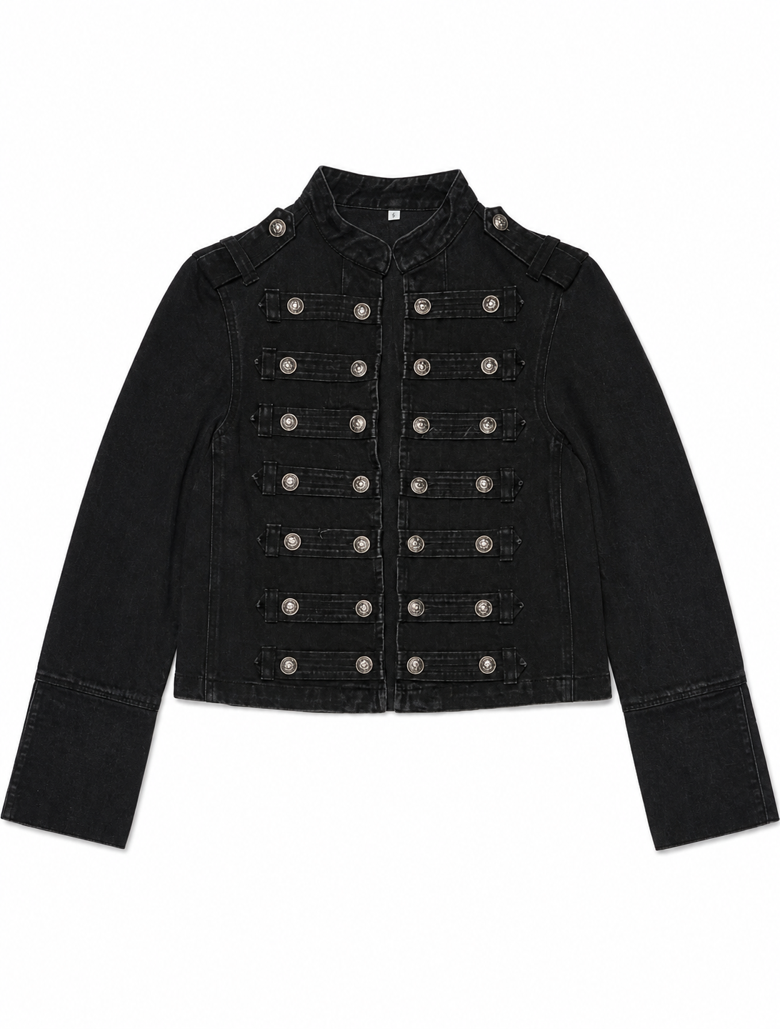 Washed Black Denim Napoleonic Hussar Jacket