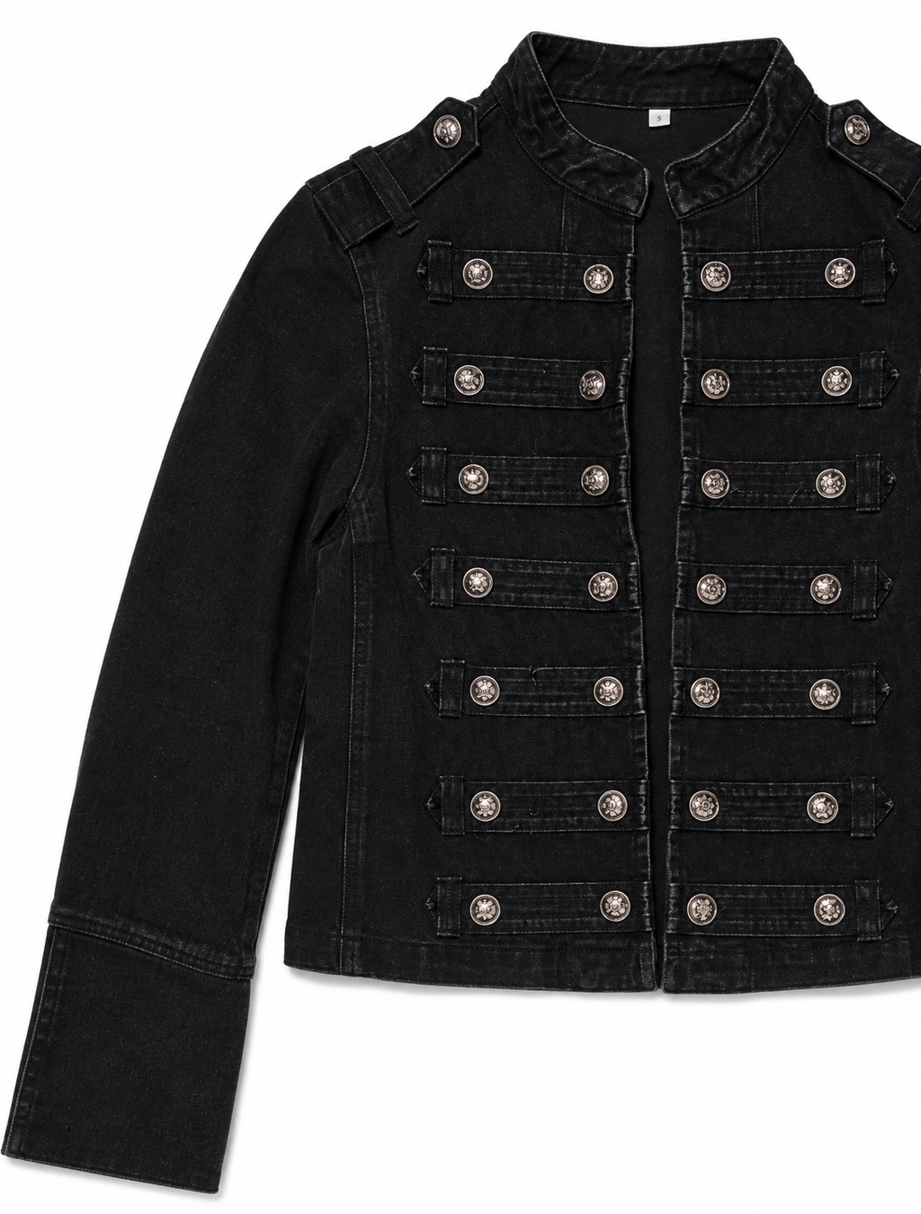 Washed Black Denim Napoleonic Hussar Jacket