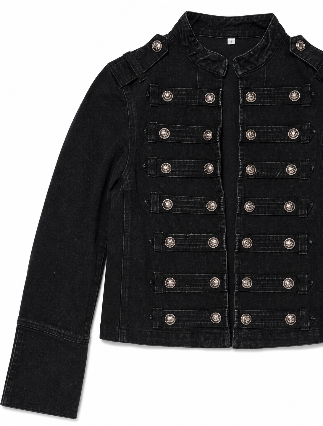 Washed Black Denim Napoleonic Hussar Jacket