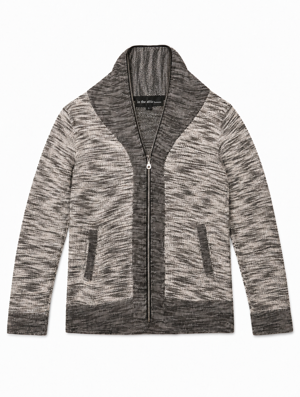 In The Attic Vintage Marled Hooded Zip Outerwear