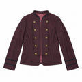 Burgundy Double-Breasted Military Jacket