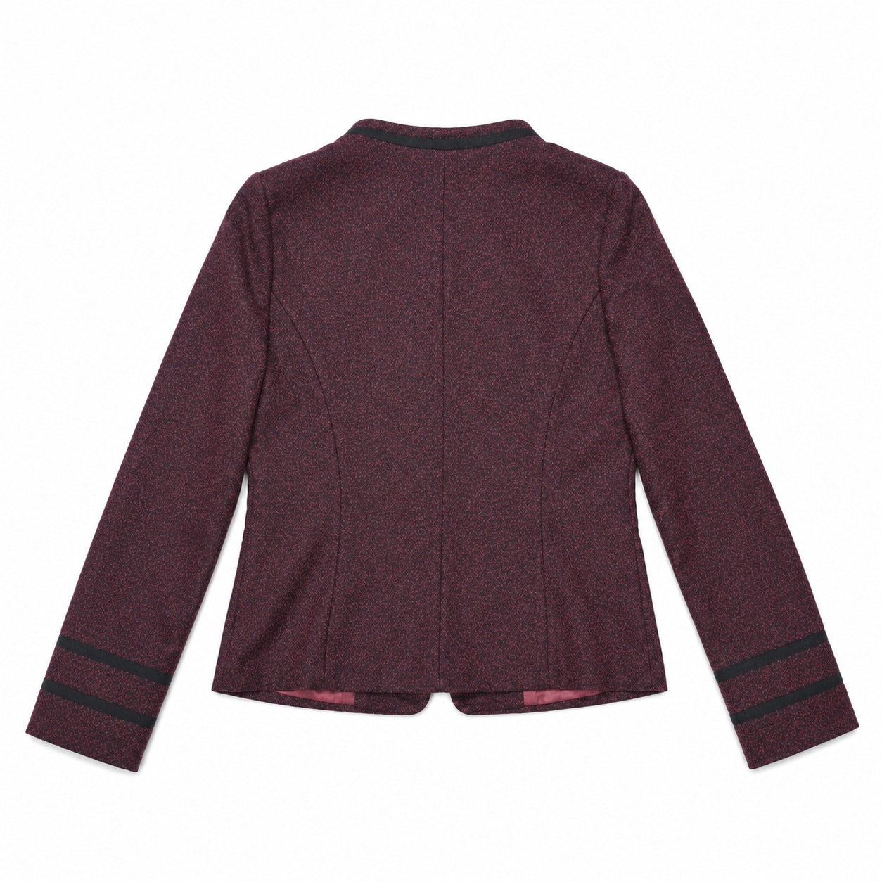 Burgundy Double-Breasted Military Jacket