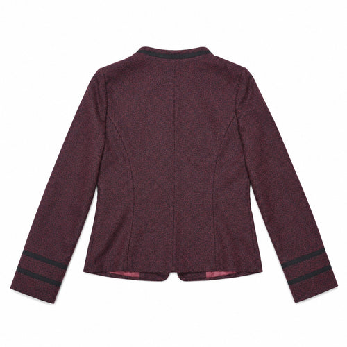 Burgundy Double-Breasted Military Jacket