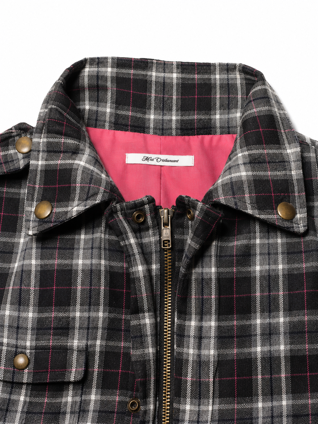 Miel Crishunant Vintage Japanese Glam Punk Plaid Tartan Motor Jacket
