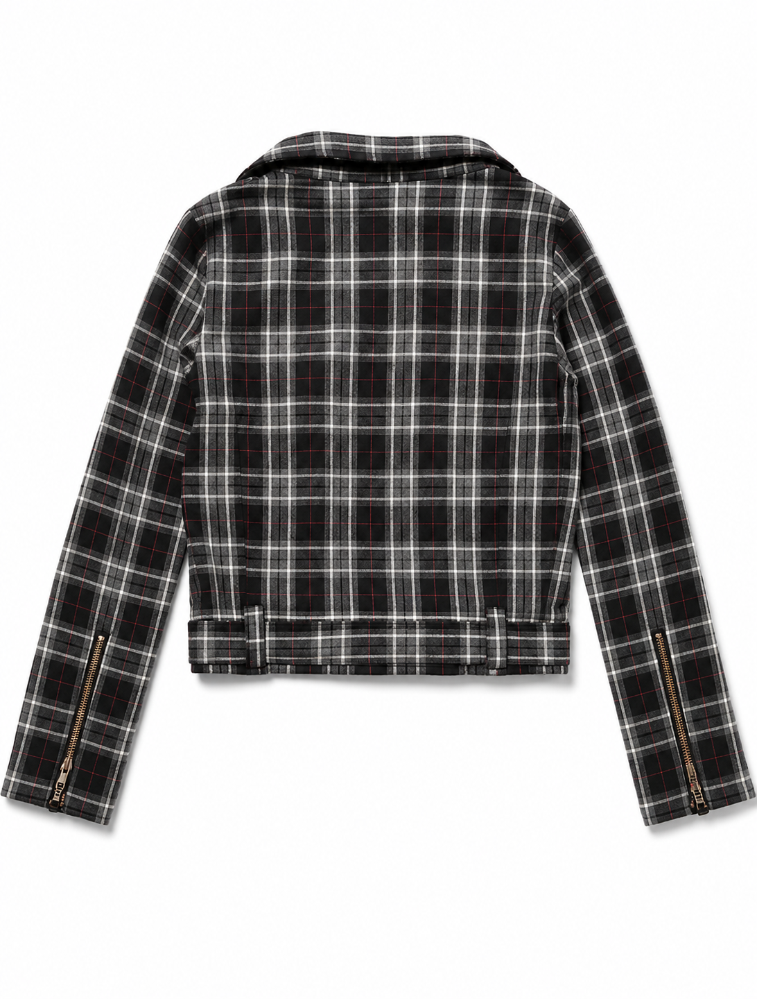 Miel Crishunant Vintage Japanese Glam Punk Plaid Tartan Motor Jacket