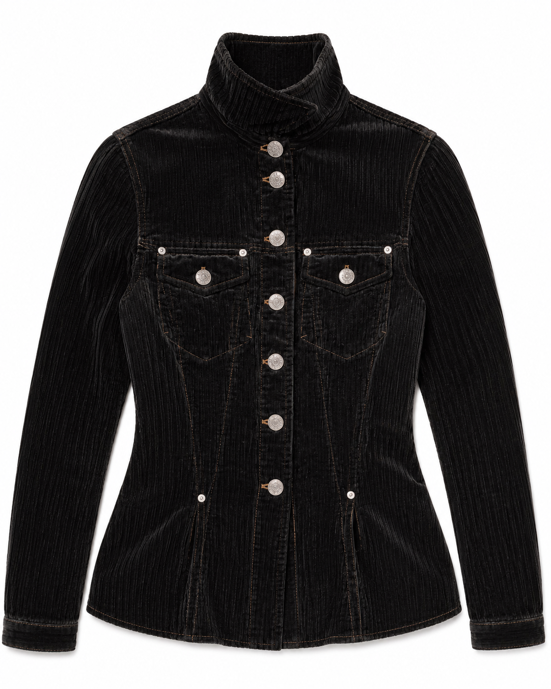 Jean Paul Gaultier Archival Fall/Winter 1999 "Les Enfants terribles"Jeans Black Corduroy Trucker Jacket
