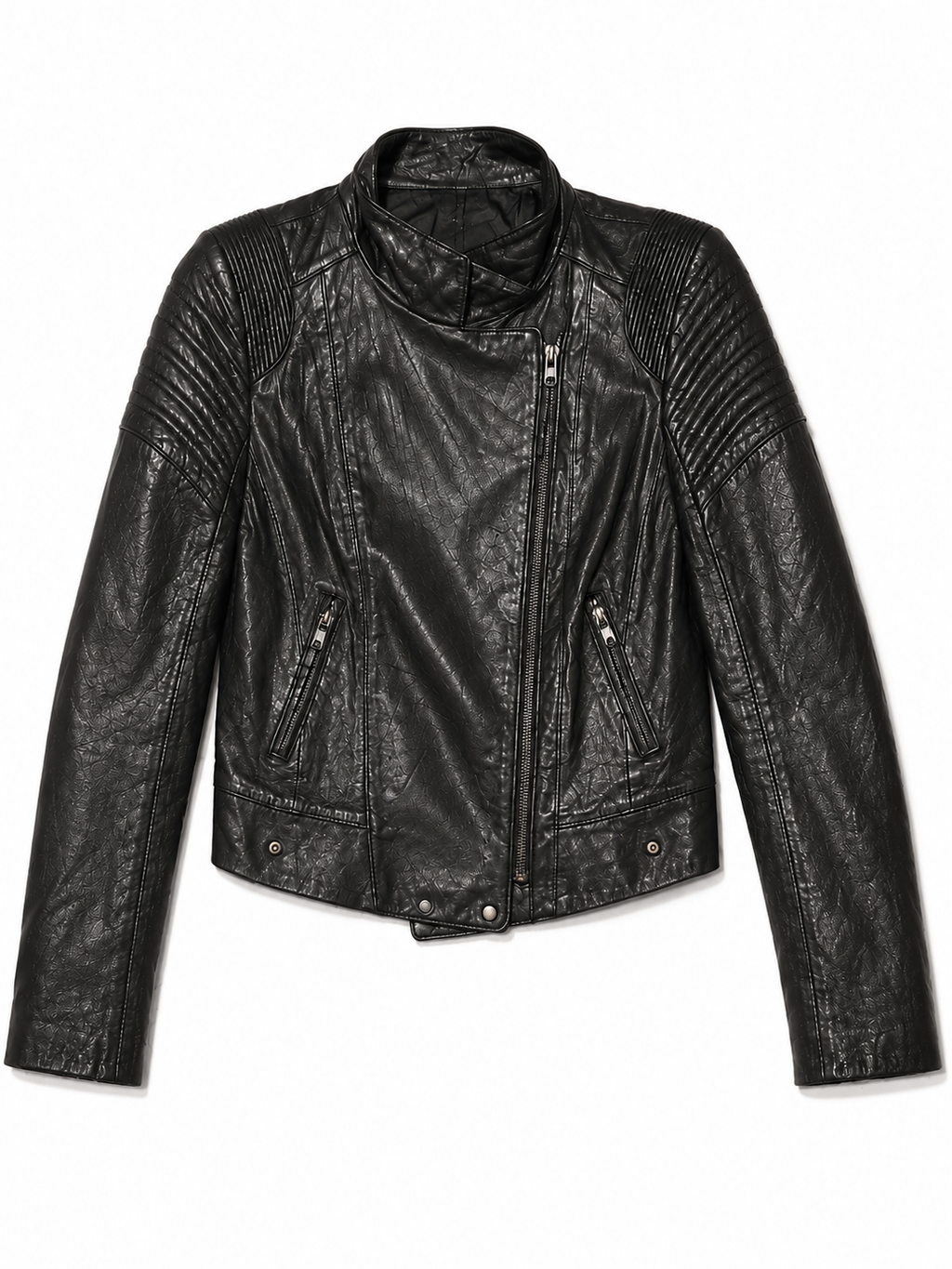 KL Vintage Lambskin Leather Moto Padded Jacket