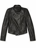 KL Vintage Lambskin Leather Moto Padded Jacket