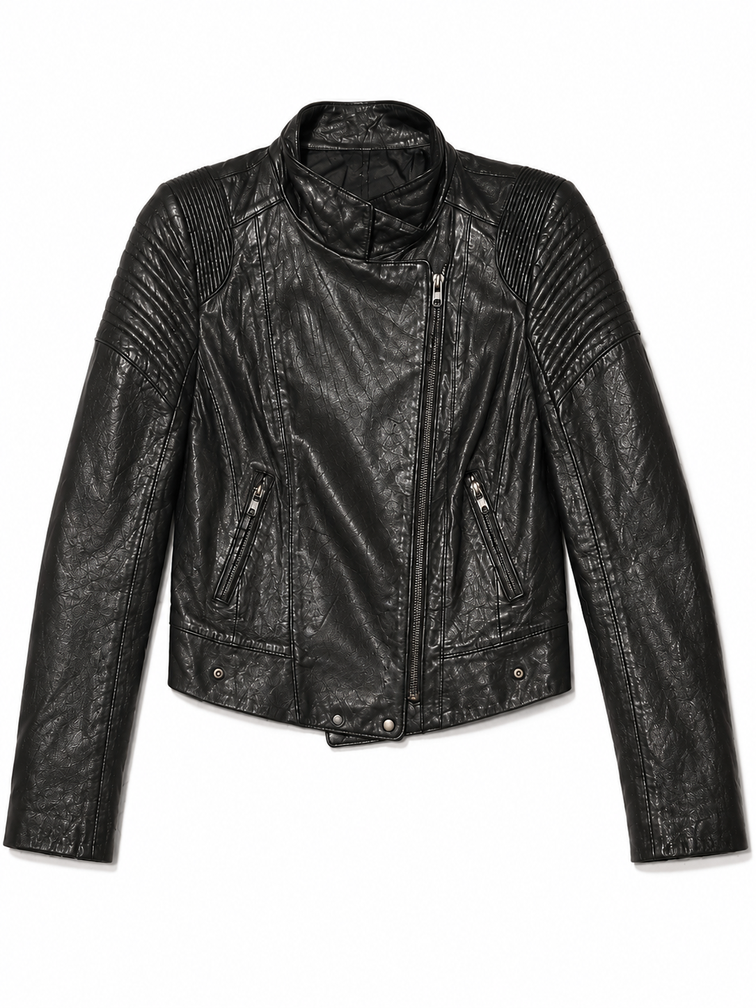 KL Vintage Lambskin Leather Moto Padded Jacket