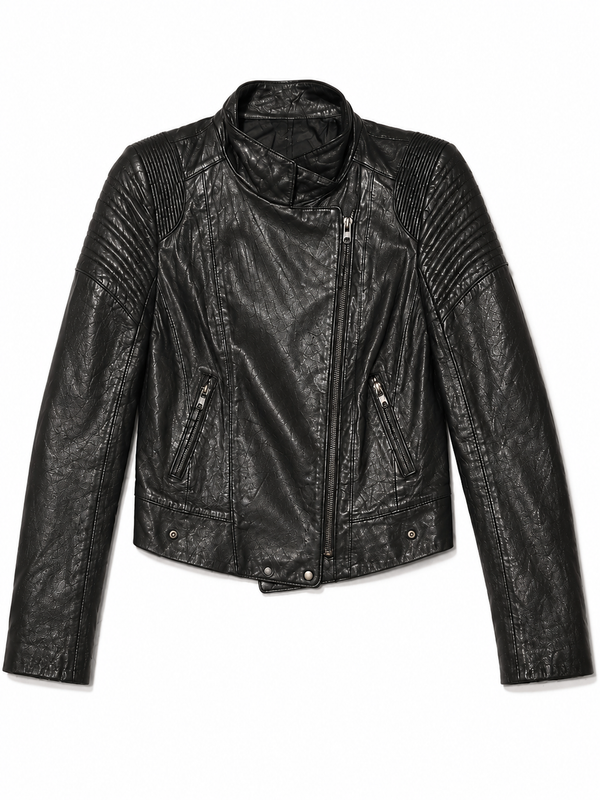 KL Vintage Lambskin Leather Moto Padded Jacket