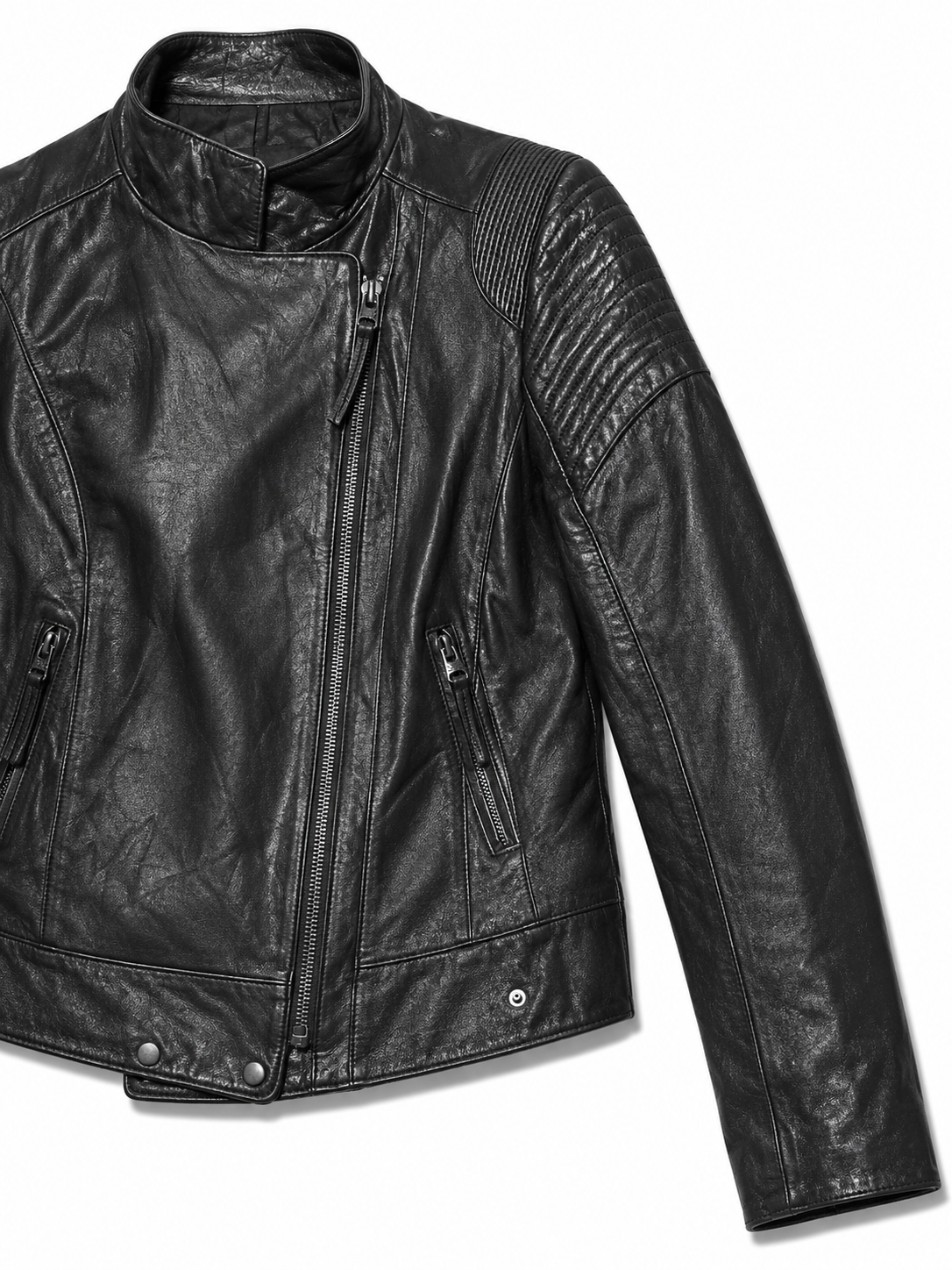 KL Vintage Lambskin Leather Moto Padded Jacket