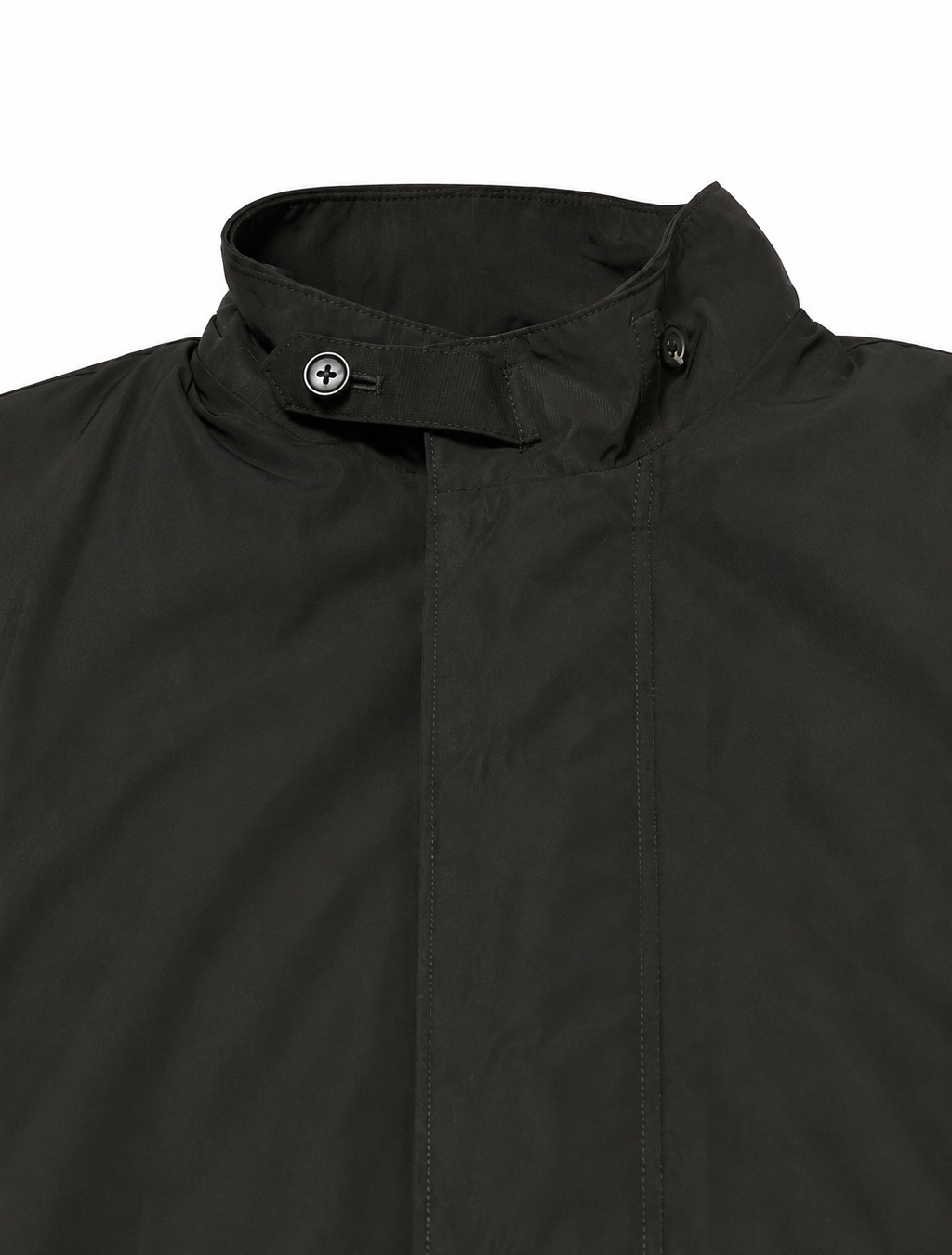 DKNY Black Minimal Technical Hooded Rain Coat Jacket