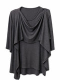 Asymmetrical Drop Neck Knit Top