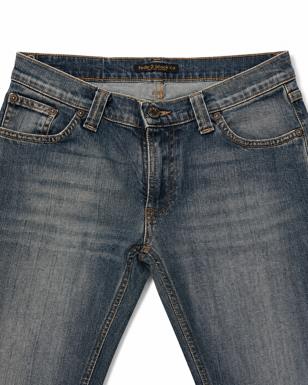 Nudie Bootcut – Indigo Wave Stitch, Amber Topstitch