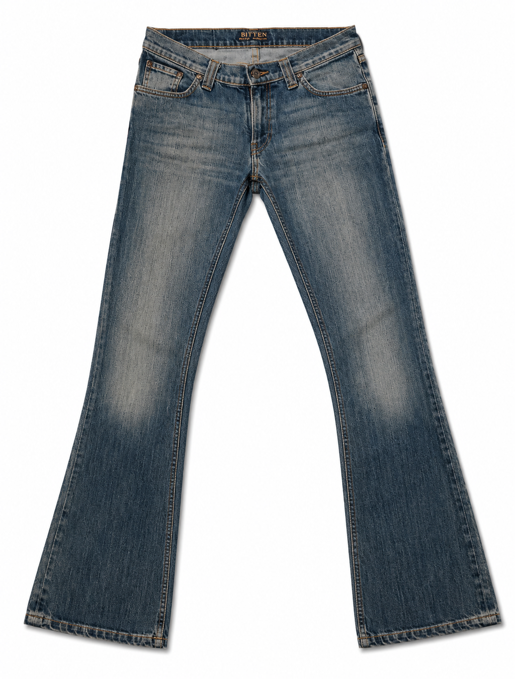 Nudie Bootcut – Indigo Wave Stitch, Amber Topstitch
