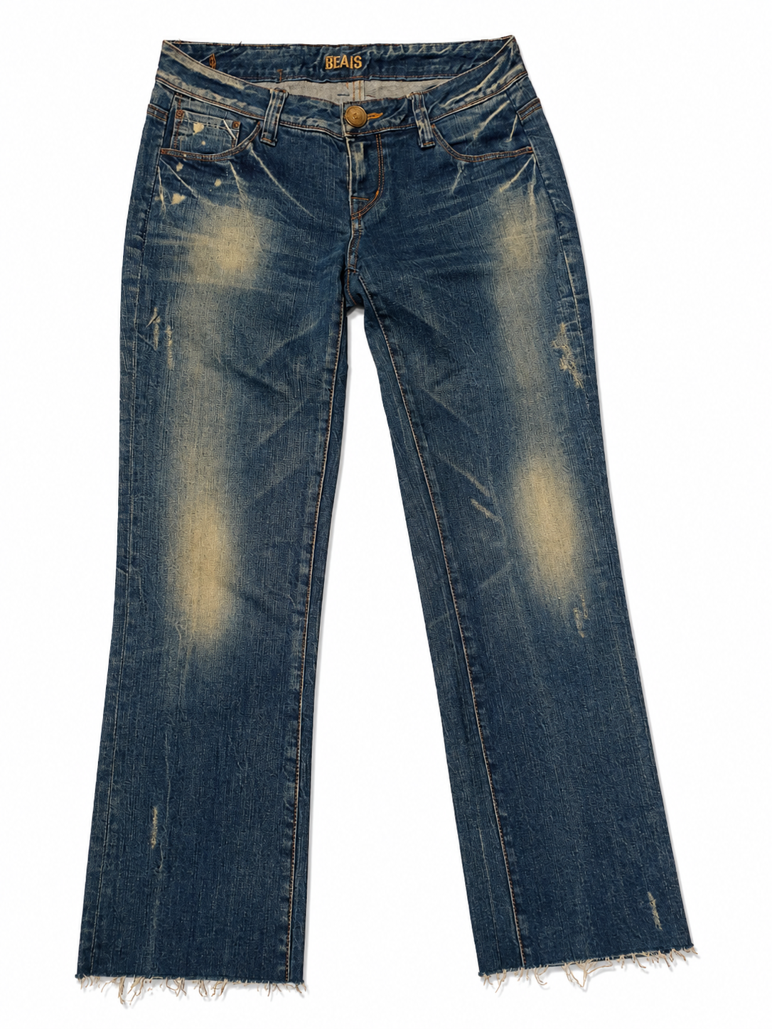 BEAIS Bootcut – Worn Medium Wash, Sand-Blasted Fade