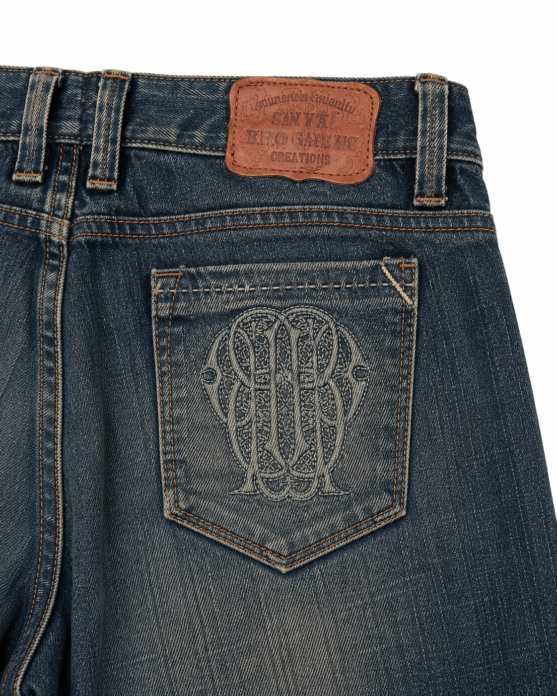 BEAIS Bootcut – Worn Medium Wash, Sand-Blasted Fade