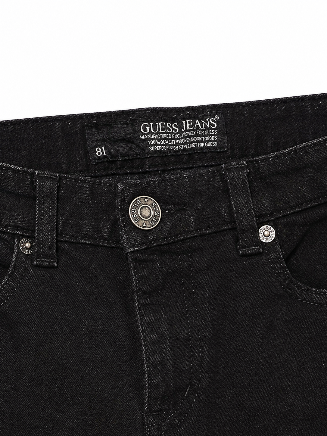 Vintage Guess Bootcut – Black, Low-Rise, Inverted Triangle Badge