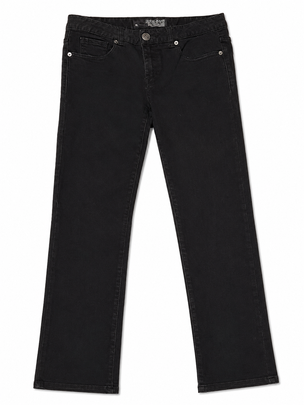 Vintage Guess Bootcut – Black, Low-Rise, Inverted Triangle Badge