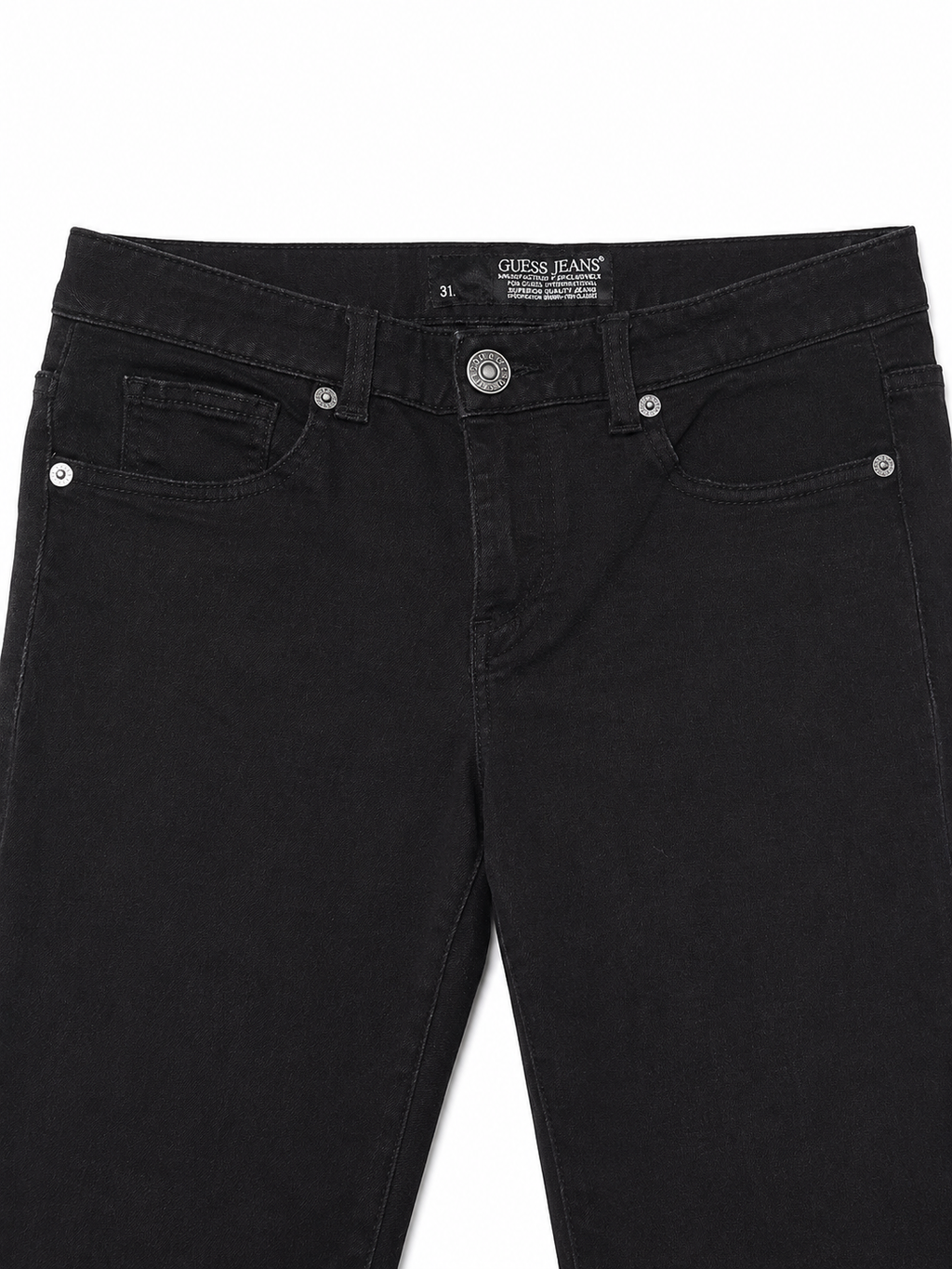Vintage Guess Bootcut – Black, Low-Rise, Inverted Triangle Badge